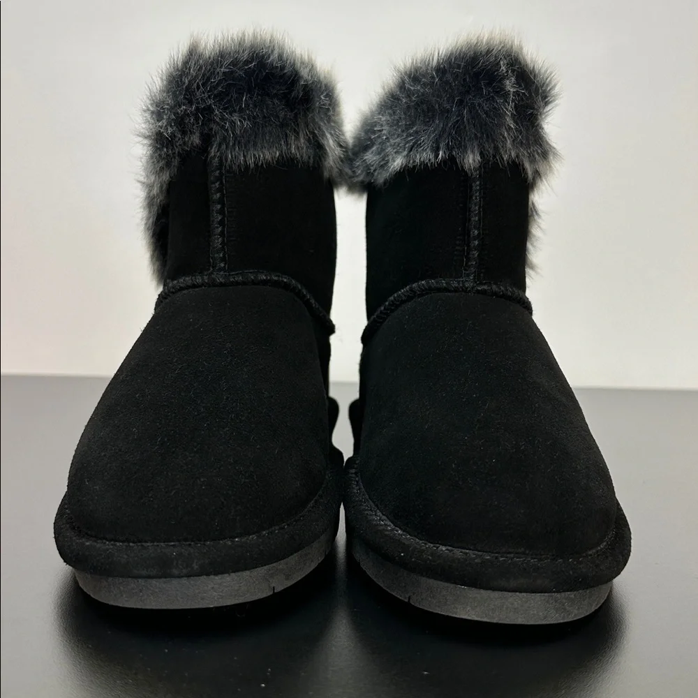 Bearpaw Helaina Black Suede Fur-Lined Boots Size 5 Youth‎ Warm Winter Boots